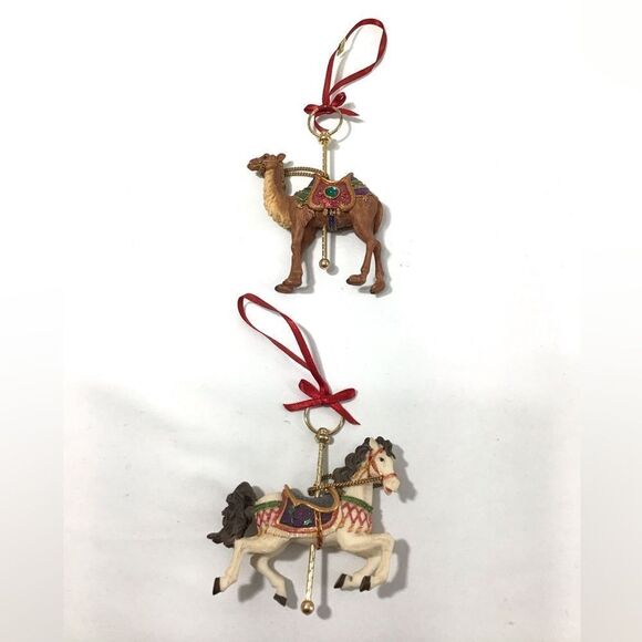 Carousel Animals Tree Ornaments Resin Collectibles One Black Boot Ornament - Picture 5 of 11